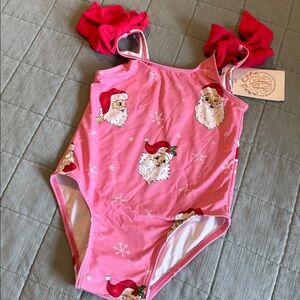 The Beaufort Bonnet Company Pink Santa Swimsuit